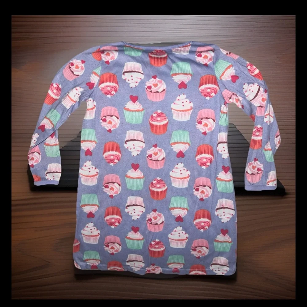 Carters 4T Girls' Purple Cupcake Print Long-Sleeve Pajama Dress